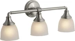 Kohler Devonshire 3 Light Brushed Nickel Bathroom Vanity Fixture. Fixed Price $178.50.