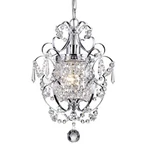 Amorette Mini Chrome Crystal Chandeliers, 1 Light Modern Elegant Glam. Fixed Price $57.65.
