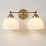 Songcilt 2-LIGHTS Milk White Glass Wall Sconce Lighting Brass Finished, Doubl.... Fixed Price $137.69.