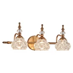 Vanity Light Fixture Matte Brass Crystal Glass Shade WJ-W885-3 Zilanl Vintage. Fixed Price $179.99.