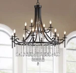 Wuzups Candle Chandelier 12 Light Wagon Wheel Pendant Ceiling Rustic Farm. Fixed Price $199.99.