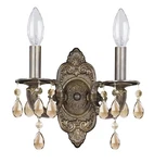 Crystorama 5022-VB-GT-MWP Sutton 2-LIGHT Hand Cut Crystal Sconce. Fixed Price $194.00.