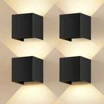 4-PACK Adjustable Led Wall Light 3000K, IP65, Black Cube Design For Porch. Fixed Price $87.54.