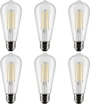 Satco S21364 - 8 Watt ST19 Led Clear E26 Light Bulbs 90 Cri 3000K (6 Pack). Fixed Price $35.70.