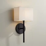 Possini Euro Favreau 16 1/4" High Linen And Black Finish Wall Sconce. Fixed Price $129.99.
