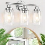 Bathroom Fixtures Chrome Vanity Light, Silver 3 Modern Wall Sconc.... Fixed Price $65.86.
