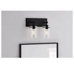 Hampton Bay Regan 12.75 In. 2-LIGHT Matte Black Bathroom Vanity. Fixed Price $42.70.