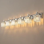 Fdpby Bathroom Vanity 6-LIGHTS Chrome Crooked Crystal Wall Lamp. Fixed Price $164.00.