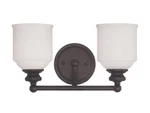 Savoy House Melrose 2-LIGHT Bathroom Vanity With White Opal Etched Glass. Fixed Price $160.00.