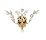 Elegant Lighting V2011W16G/RC Orchid 14" Tall Wall Sconce W/ Clear Crystals Read. Fixed Price $26.49.