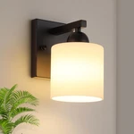 Mecgirn Matte Black Milk Glass Wall Sconce, 1-PACK Hardwired Indoor Light. Fixed Price $66.23.