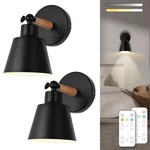 Black Battery Operated Wall Sconce Set Of Two, Easy Install Wireless Light.... Fixed Price $45.51.