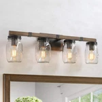 Lnc Rustic Bathroom Fixtures Farmhouse Vanity Lighting With Mason Jar G.... Fixed Price $240.23.