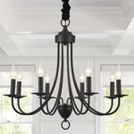 Black CHANDELIERS,8-LIGHT Easy Installation Farmhouse For Dining R.... Fixed Price $172.39.