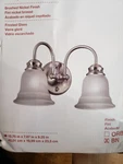 Project Source Brushed Nickel Finish Wall Sconces Two Frosted Glass Votives-new. Fixed Price $14.99.