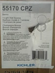 Kichler Benno 55170 Cpz 1-LIGHT Champagne Bronze Wall Sconce Opal Shade. Fixed Price $110.00.
