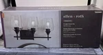 Allen + Roth Meredith 3-LIGHT Vanity Brushed Nickel Clear Glass Shade E5. Fixed Price $39.85.