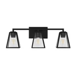 Home Decorators Mackenzie Place 24 In. 3-LIGHT Black Vanity W/ Clear Glass. Fixed Price $29.99.