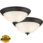Designers Fountain 11" Frosted Glass Flush Mount Ceiling Light Oil Bronze. Fixed Price $42.99.