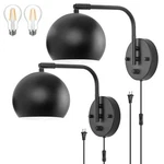 Vatoni Dimmable Wall Sconces Set Of 2, Plug-in Swing Arm Light, E26 Led Bul. Fixed Price $97.11.