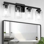 Beslowe 4-LIGHT Bathroom Fixtures, Modern Black Vanity Light, .... Fixed Price $74.10.