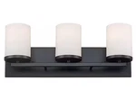 Bel Air Lighting Cornerstone 20 In. 3-LIGHT Black Vanity Frosted Glass. Fixed Price $22.76.