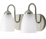 Progress Lighting Gather 2-LIGHT Br. Nickel Fluorescent Bathroom Vanity. Fixed Price $32.97.