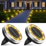 Solar Lights Outdoor Waterproof, 2 8 Packs, Silvery Gray Warm White. Fixed Price $15.86.