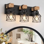 3-LIGHT Farmhouse Vanity For Bathroom, Wood Fixtures Ove.... Fixed Price $54.89.