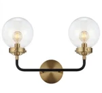 Jonathan JYL9010A Caleb 18" 2-LIGHT Brass/black Bath Vanity ,wall Sconce. Fixed Price $64.98.