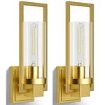 Cinoton Golden Wall Sconces Set Of 2, 15" Brushed Mounted Lamp, Har.... Fixed Price $59.51.