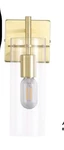 Krasty 1 Light Modern Gold Wall Sconce,clear Glass Shade Mount Decor. Fixed Price $35.00.