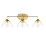 Home Decorators Lowry 30 In. 3-LIGHT Brushed Gold Vanity Clear Glass New. Fixed Price $74.95.