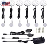 Aiboo 12V Led Under Cabinet Lights Kit 6 Pack Black Cord Aluminum Puck Lamps For. Fixed Price $37.30.