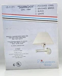 New Lite Source Swinger Lamp White Shade Arm Wall Home Decor. Fixed Price $114.99.