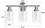 Unicozin 3 Vanity Lights, Brushed Nickel Wall Sconce W/ Clear Globe. Fixed Price $44.50.