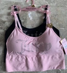 Juicy Couture Intimates Rhinestone Sports Bra Set Size Large Black/pink Nwt. Fixed Price $27.95.