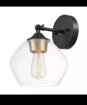 Globe Electric Harrow Wall Sconce 11" Tall Black Glass Light Fixture 51367. Fixed Price $38.00.