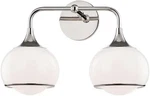 Mitzi Hudson Valley 2-LIGHT Wall Sconce, Polished Nickel & Opal Glass, 16.75"W. Fixed Price $496.99.