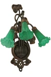 Meyda Tiffany 17537 Green Lilies 11"W 3-LIGHT Wall Sconce With Art Glass Shade. Fixed Price $421.80.
