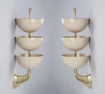 Mid Century Wall Light Lamps Fixture 3 Arm Rare Sconces Italian Stilnovo Style. Fixed Price $319.41.