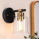 Lnc Modern 5" Black Bell Wall Sconce 1-LIGHT Plated Brass Bathroom Vanity. Fixed Price $45.00.