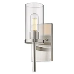 Golden Lighting 7011-1W Winslett 14" Tall Bathroom Sconce Pewter / Clear. Fixed Price $79.99.