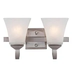 Torino 2-LIGHT Satin Nickel Vanity By Design House. Fixed Price $47.90.