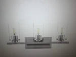 Hampton Bay Timpie 22 In 3-LIGHT Brushed Nickel Bathroom Vanity With Shade. Fixed Price $42.25.