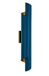 Kalco 514721 Piaga Light 24" Tall Wall Sconce - Matte Blue / Polished Brass. Fixed Price $275.00.