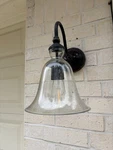 Williams Sonoma Exterior Wall Sconce Black Farmhouse With Glass Shade. Fixed Price $75.00.