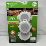 Ge 3 Led Puck Lights 450 Lumens Linkable Brand New. Fixed Price $37.95.