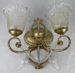 Hampton Bay Allure 2 Light Wall Sconce Antique Silver Finish Beaded Glass Euc. Fixed Price $58.99.