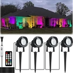 20W Outdoor Rgb Led Spotlights 4 Pack, 120V 1000LM With Remote & Transformer,.... Fixed Price $50.73.